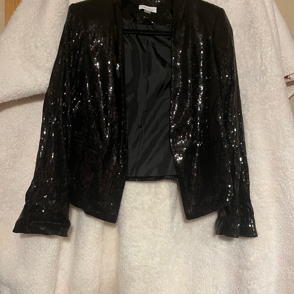 Calvin Klein Black Sequin Blazer